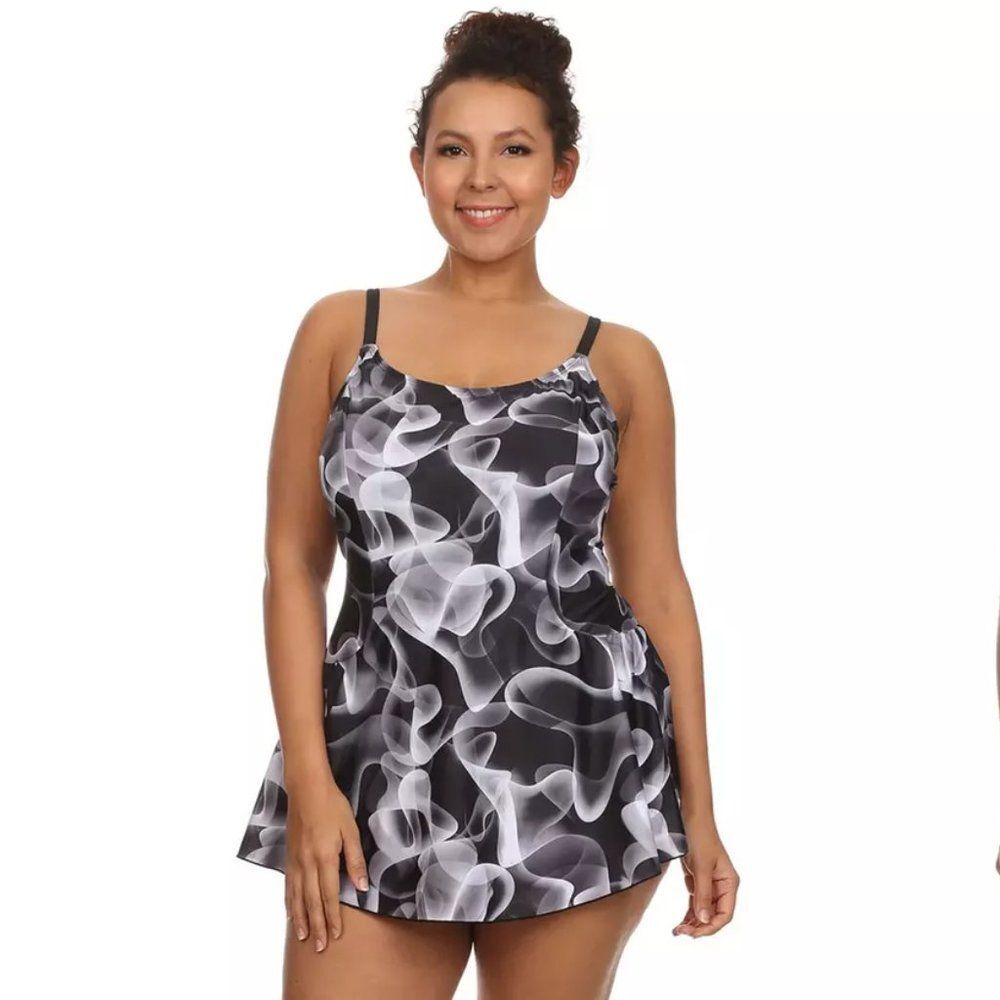 Dippin Daisy Swimdress Size 10 Black Gray LIKE NEW